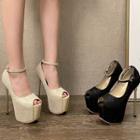 Peep-toe Ankle Strap Platform Stiletto Heel Sandals