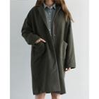 Notched-lapel Single-breasted Long Coat