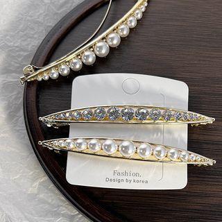 Faux Pearl / Rhinestone Alloy Hair Clip