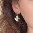 Rhinestone Glaze Flower Dangle Earring 1 Pair - As Shown In Figure - One Size