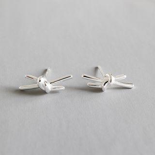 Knot Stud Earring S925 Sterling Silver - With Silver Earring Back - Silver - One Size