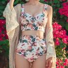 Set: Floral Print Tankini + Bottom