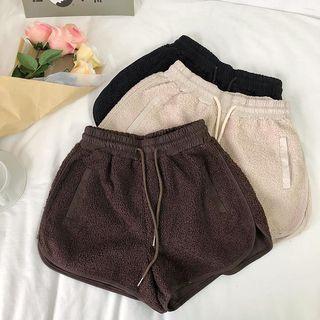 Drawstring Woolen Shorts