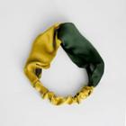 Two Tone Headband Green & Yellow - One Size