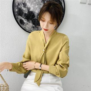 Long-sleeve Tie-detailed Blouse