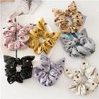 Polka Dot Bow Scrunchie Dot - Khaki - One Size