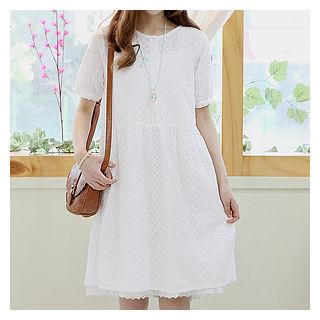 Round-neck Embroidered Dress