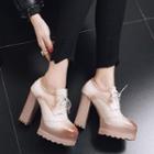 Lace-up Chunky-heel Platform Brogue Shoes