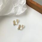 Faux Pearl Cuff Earring 1 Pair - Clip On Earring - Gold - One Size