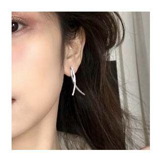 Rhinestone Curve Dangle Earring