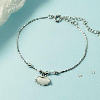 Lock Pendant Shell Alloy Bracelet Silver - One Size