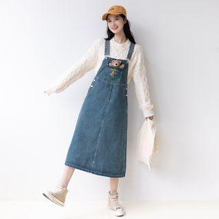 Bear Midi Denim Jumper Dress