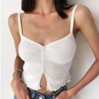Ribbed Knit Cropped Camisole Top