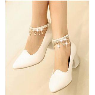 Block-heel Rhinestone Dance Shoes