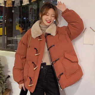 Padded Fleece Collar Toggle Coat