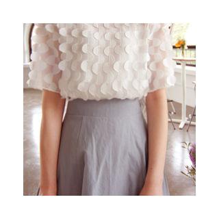 Round-neck Short-sleeve Appliqu  Top