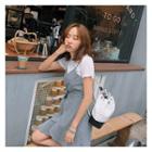 Set: T-shirt + Ruffled Gingham Wrap Dress