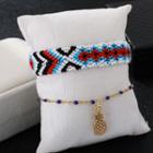 Set: Alloy Pineapple / Tassel Woven Anklet Set Of 2 - 8344 - One Size