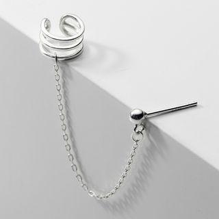 Chain Detail Ear Cuff Earring 1 Pair - As Shown In Figure - One Size