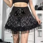 Print Mesh A-line Skirt
