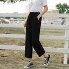 Short-sleeve Printed T-shirt / Cropped Wide-leg Pants / Set