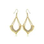 Fashion Elegant Plated Gold Geometric Earrings With Austrian Element Crystal Golden - One Size