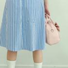Stripe A-line Midi Skirt