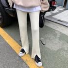 High-waist Split Knit Pants