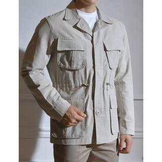 Pocket-detail Drawcord-waist Safari Jacket