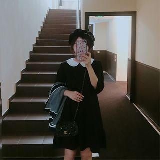 Long-sleeve Peter Pan Collar Mini A-line Dress