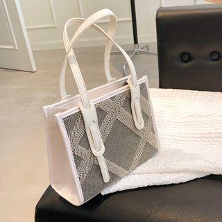 Argyle Print Tote Bag
