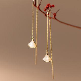 Fan Threader Earring 1 Pair - Gold - One Size