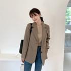 Patch-pocket Single-breasted Houndstooth Blazer
