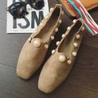 Faux-suede Beaded Loafers