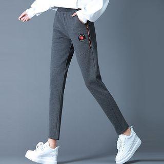 Embroidered Cropped Skinny Pants