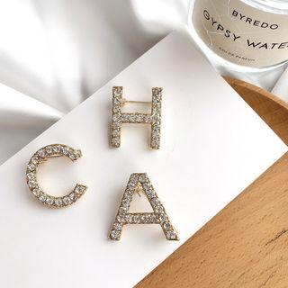 Rhinestone Alphabet Brooch Set Of 3 - Wxz-022 - Cha - One Size