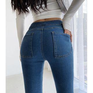 Stretched Brushed Skinny Jeans