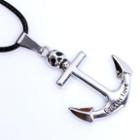 Skull Anchor Lettering Necklace