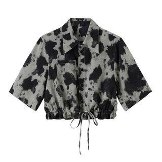 Short-sleeve Tie-dye Crop Shirt