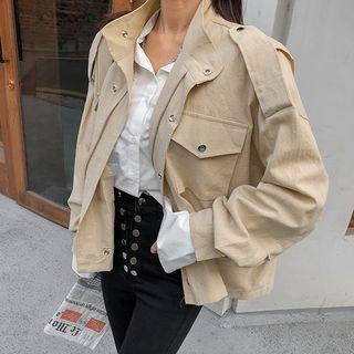 Linen Blend Field Jacket With Sash