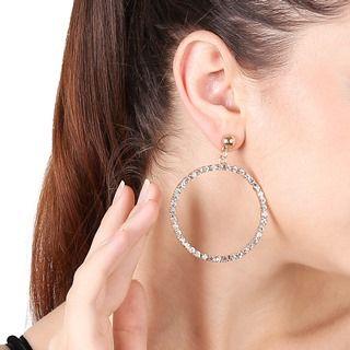 Rhinestone Cicle Drop Earrings