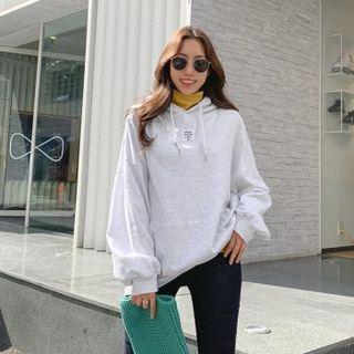 Letter Print Patch Hoodie