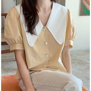 Short-sleeve Collar Blouse