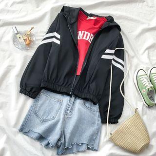 Striped Detail Hooded Jacket