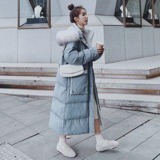 Padded Two Tone Long Zipped Parka