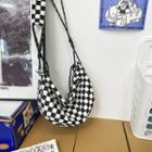 Checkerboard Canvas Sling Bag Black & White - One Size