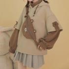 Mock Two Piece Hoodie With Bag