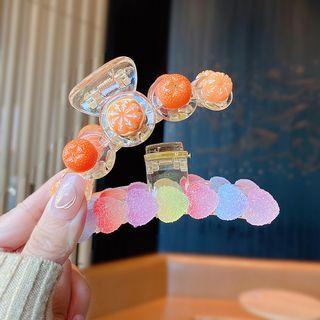Orange / Heart Acrylic Hair Clamp