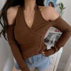 Wrapped Cold Shoulder Knit Top