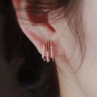 Rhinestone Layered Hoop Earring / Clip-on Earring